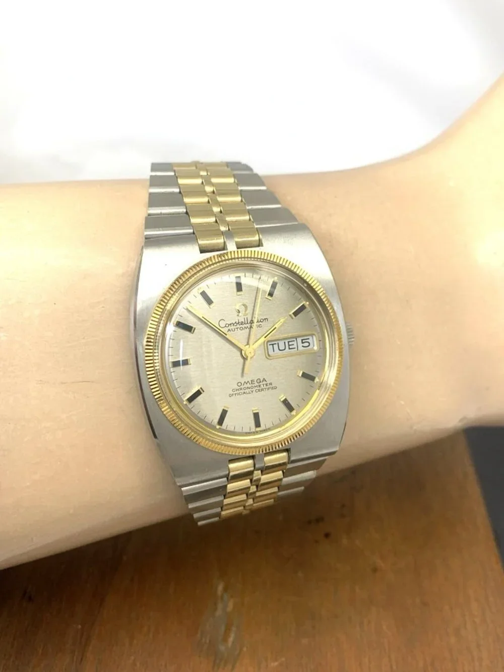 Omega 168.045 Mens Watch 751 Vintage 70's Swiss Automatic Day Date Two Tone 36mm